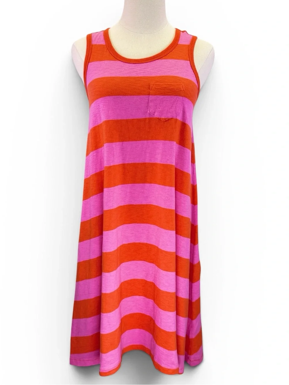 Gap Kids Short Sleeve Girls Pink‎ Red Stripe Beach Summer Dress Size 2XL